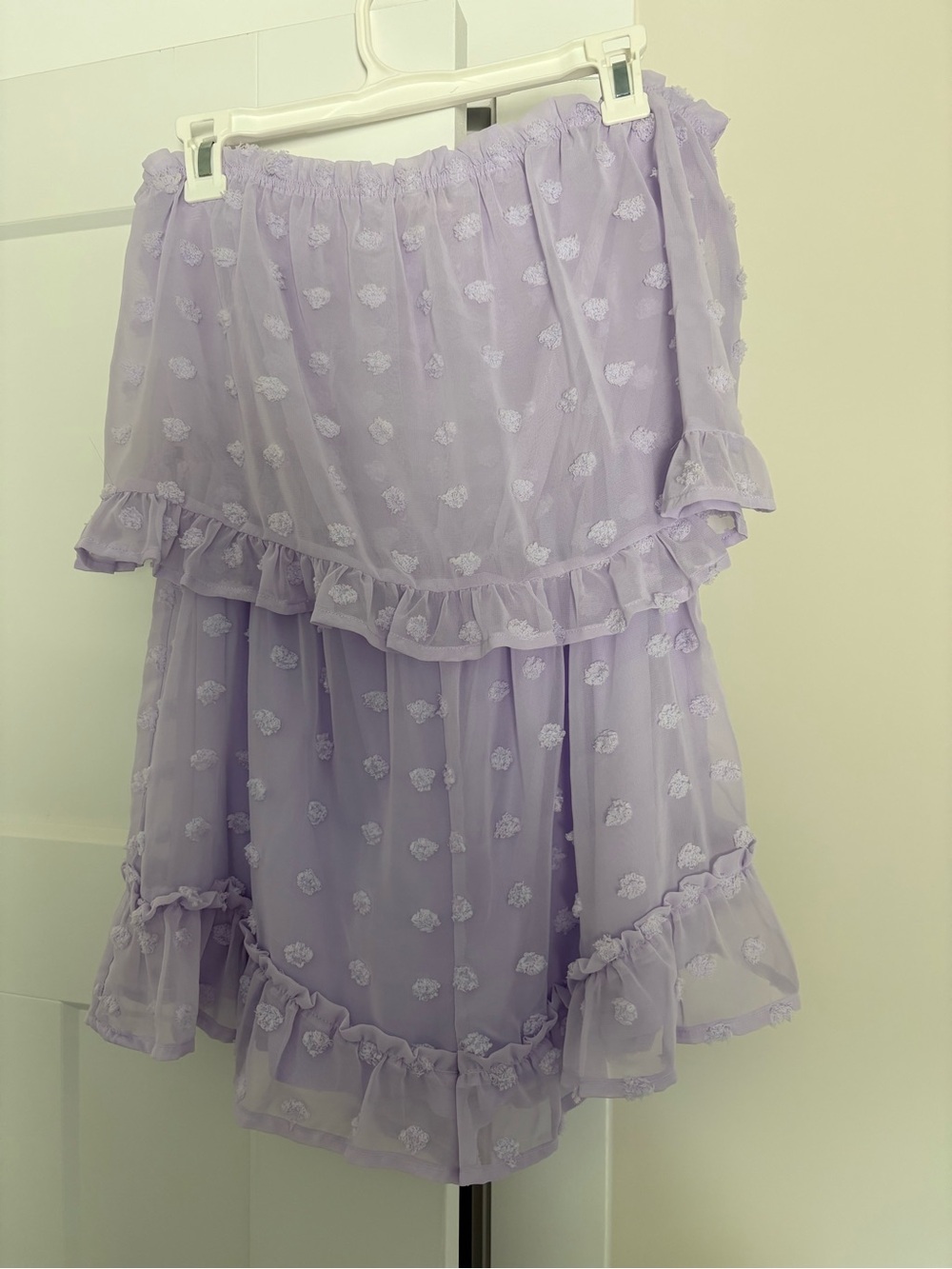 Lilac Strapless Ruffle Romper - Picture 2 of 3